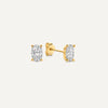 14 Karat Gold Oval Cut Cubic Zirconia Studs - 1