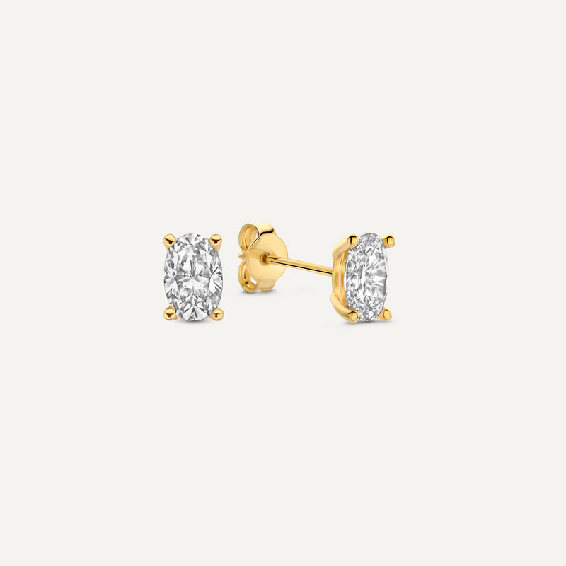 Oval Cut Cubic Zirconia Studs