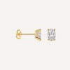 14 Karat Gold Oval Cut Cubic Zirconia Studs - 5