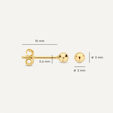 585er Gold Kugel Ohrstecker - 6