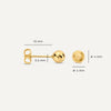 14 Karat Gold Pavé Zirconia Hoops Sphere Earrings Set - 9