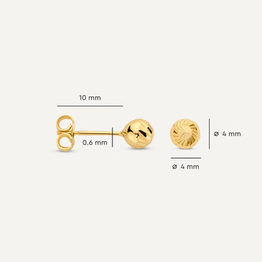 14 Karat Gold Pavé Zirconia Hoops Sphere Earrings Set - 9