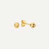 14 Karat Gold Pavé Zirconia Hoops Sphere Earrings Set - 5