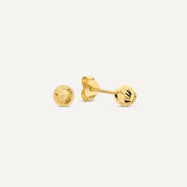 14 Karat Gold Pavé Zirconia Hoops Sphere Earrings Set - 5