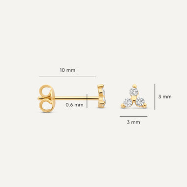 14 Karat Gold Cubic Zirconia Lotus Studs - 8
