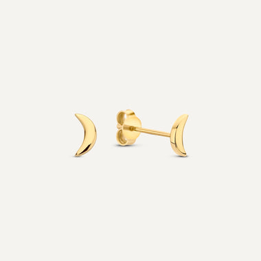 14 Karat Gold Moon Studs - 1