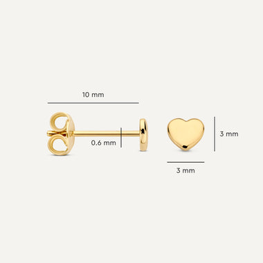 14 Karat Gold Heart Studs - 6