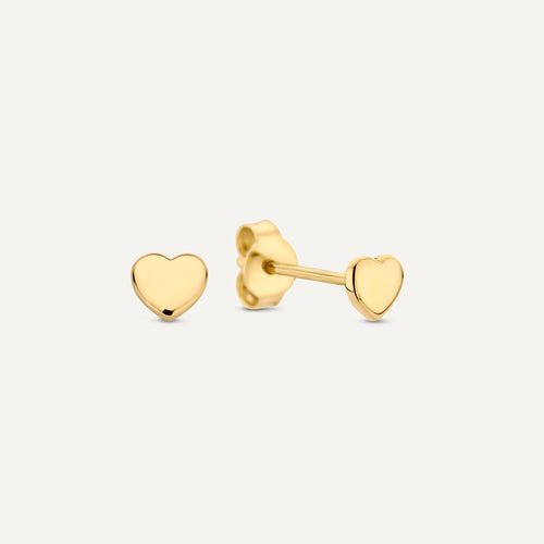 14 Karat Solid Gold Heart Studs