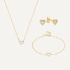 585er Gold Pavé Zirkonia Offene Herzen Set - 1