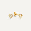 Pavé Cubic Zirconia Open Heart Studs