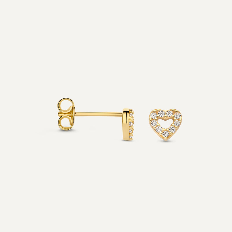 Pavé Cubic Zirconia Open Heart Studs