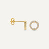 14 Karat Gold Pavé Cubic Zirconia Open Halo Studs - 6