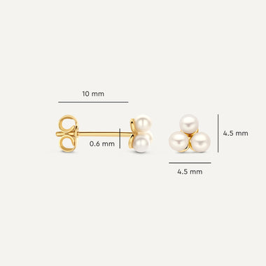 14 Karat Gold Lotus Pearl Studs - 6