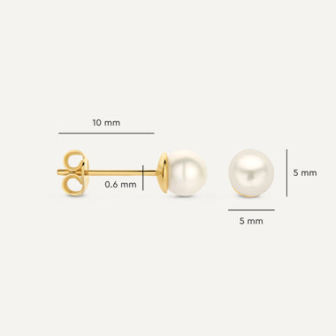 14 Karat Gold Pearl Studs - 7