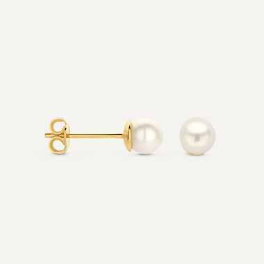 14 Karat Gold Pearl Studs - 5