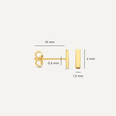14 Karat Gold Bar Studs - 7