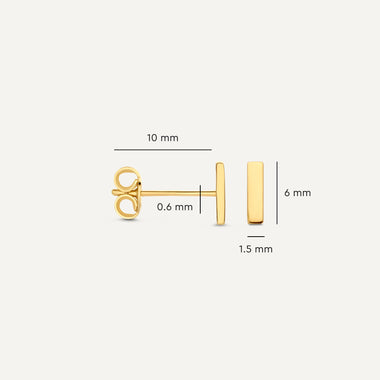 14 Karat Gold Bar Studs - 6