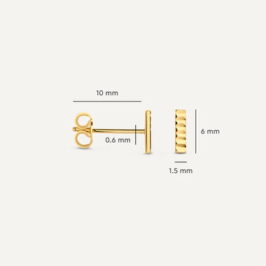 585er Gold Stab Ohrstecker Set - 6