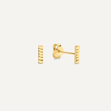 14 Karat Gold Bar Earrings Set - 4