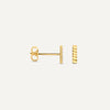 Or 14 Carats Clous d'Oreilles Bar Diamant - 5