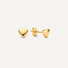 14 Karaat Goud Puffy Hart Oorknopjes - 1