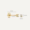 14 Karaat Goud Mini Four Prong Round Cut Zirkonia Oorknopjes - 5