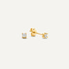 14 Karaat Goud Mini Four Prong Round Cut Zirkonia Oorknopjes - 1