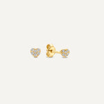 Pavé Cubic Zirconia Heart Studs