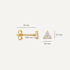 14 Karat Gold Cubic Zirconia Lotus Studs - 4