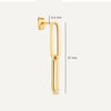 14 Karat Gold Double Paperclip Zirconia Earrings Set - 7