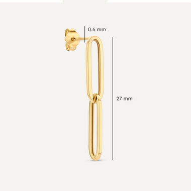 14 Karat Gold Double Paperclip Zirconia Earrings Set - 6