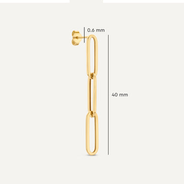 14 Karat Gold Triple Paperclip Drop Earrings - 7