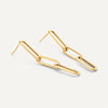 14 Karat Gold Triple Paperclip Drop Earrings - 5