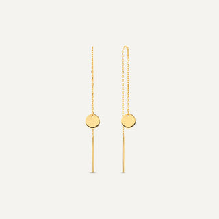 Brincos Pendentes de Moeda Pull Through