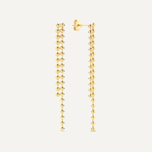 14 Karat Gold Beaded Drop Earrings