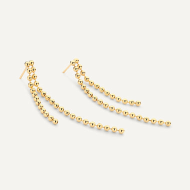 14 Karat Gold Beaded Drop Earrings - 4