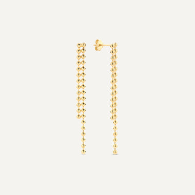 14 Karat Gold Beaded Drop Earrings - 1