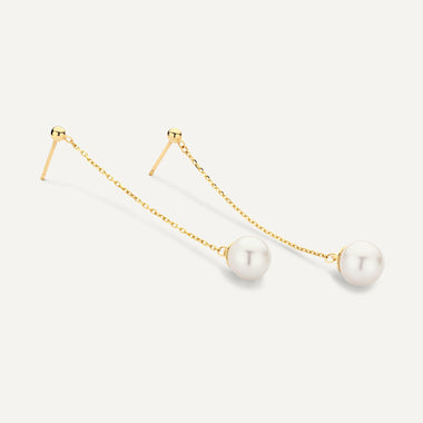 14 Karat Gold Pearl Drop Earrings - 5