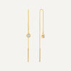 Cubic Zirconia Bar Pull Through Drop Earrings