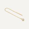14 Karat Gold Cubic Zirconia Bar Pull Through Drop Earrings - 4