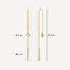 Oro de 14 Quilates Pendientes Colgantes de Barra con Circonita Pull Through - 6