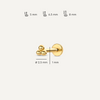 14 Karat Gold Bolletjes Duo Piercing Set - 8