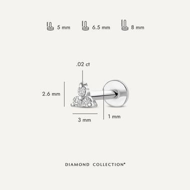 Białe złoto 585 z diamentami Mini Diamond Lotus Piercing (0.02 ct) - 7