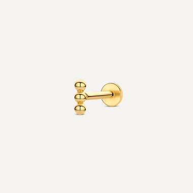 14 Karaat Goud Bolletjes Staaf Piercing - 1