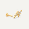 14 Karat Gold with Diamonds Diamond Lightning Bolt Piercing (0.05 ct) - 7