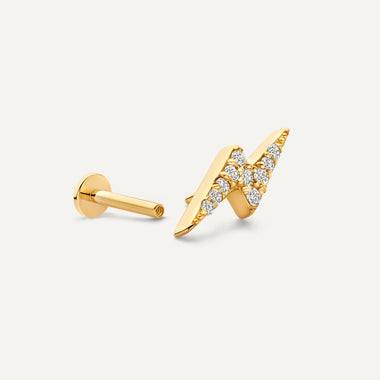 14 Karat Gold with Diamonds Diamond Lightning Bolt Piercing (0.05 ct) - 7