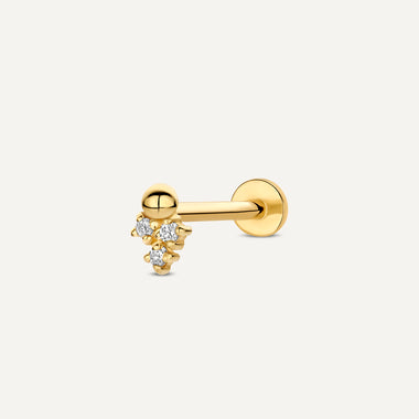 Ouro de 14 Quilates com Diamantes Piercing de Diamante com Cluster de Esferas (0.02 ct) - 1