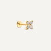 14 Karat Gold with Diamonds Diamond Clover Piercing (0.07 ct) - 1