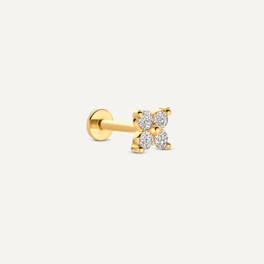 14 Karat Gold with Diamonds Diamond Clover Piercing (0.07 ct) - 1