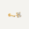 14 Karaat Goud met Diamanten Diamant Klaver Piercing (0.07 ct) - 7